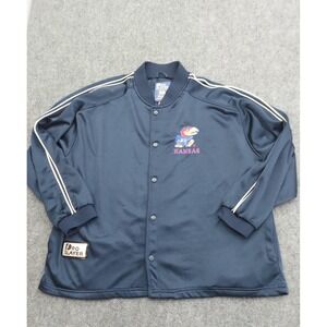 Vintage Kansas Jayhawks Jacket Mens Large Blue NCAA‎ Basketball Pro Player 90s